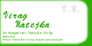 virag matejka business card